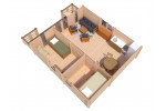 Corrib 40sqM Log Cabins  -  6m x 8m - 1 bed  Loghouse